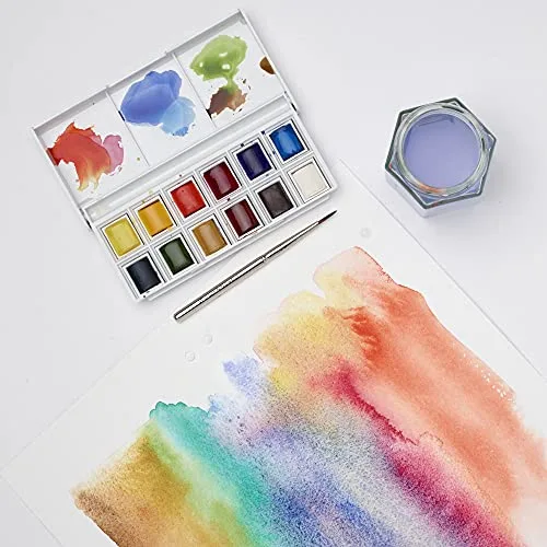 Winsor & Newton ▫️ Conjunto de aguarelas CotMan, sortido de cores, 1 conjunto 5