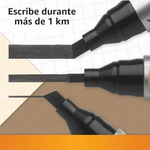 BIC ▫️ Marking 2300 ECOlutions - Caixa de 12 unidades, marcadores permanentes com ponta média biselada, cor preta 2