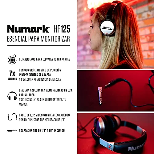 Numark ▫️ Auscultadores de DJ fechados HF125 2