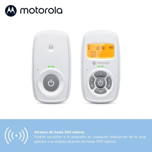 Motorola Nursery ▫️ Motorola AM24 / MBP24 Baby Monitor Audio - Monitor digital para bebés DECT - Ecrã com indicação da temperatura ambiente - Microfone de alta sensibilidade com função de comunicação bidirecional 3