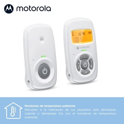Motorola Nursery ▫️ Motorola AM24 / MBP24 Baby Monitor Audio - Monitor digital para bebés DECT - Ecrã com indicação da temperatura ambiente - Microfone de alta sensibilidade com função de comunicação bidirecional 4