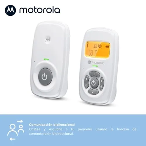 Motorola Nursery ▫️ Motorola AM24 / MBP24 Baby Monitor Audio - Monitor digital para bebés DECT - Ecrã com indicação da temperatura ambiente - Microfone de alta sensibilidade com função de comunicação bidirecional 5