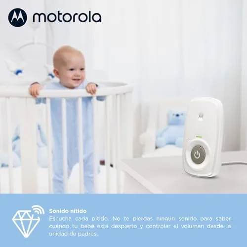 Motorola Nursery ▫️ Motorola AM24 / MBP24 Baby Monitor Audio - Monitor digital para bebés DECT - Ecrã com indicação da temperatura ambiente - Microfone de alta sensibilidade com função de comunicação bidirecional 6