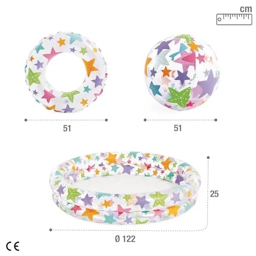 Intex ▫️ Piscina flutuador e bola colorida com acessórios, 122 x 25 cm, 150 litros (59460) 4