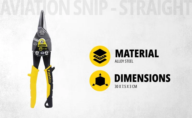 STANLEY ▫️ FATMAX Tesoura de aviação de corte reto com ação composta, 2-14-563 5