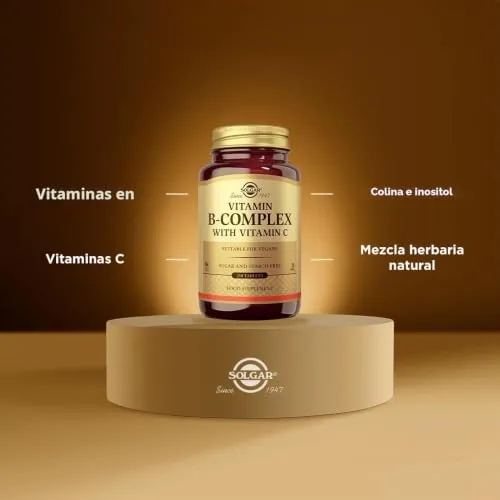 Solgar ▫️ Vitamina B-Complex com Vitamina C | 250 comprimidos 4
