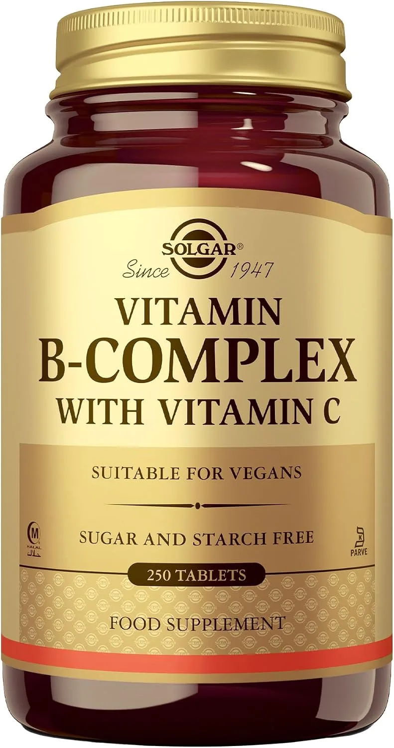 Solgar ▫️ Vitamina B-Complex com Vitamina C | 250 comprimidos