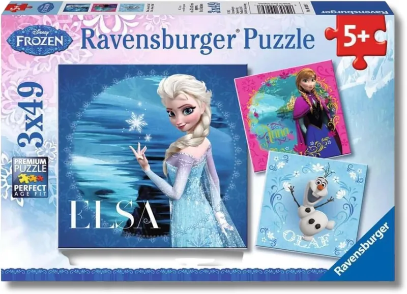 Ravensburger ▫️ Puzzles Frozen C Pack Of 3 | Puzzle 5 Anos Ou Mais Velho | Presentes Para Crianças De 5 Anos 3 X 49 Peças | Puzzle Infantil 21 X 21 Cm