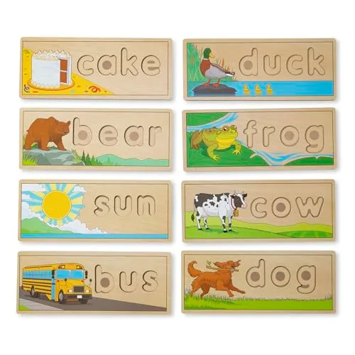 Melissa & Doug ▫️ Brinquedo educativo de madeira para aprender inglês, brinquedo Montessori, brinquedo para soletrar em inglês, presente para meninos e meninas de 3, 4, 5, 6, 7 e 8 anos 4