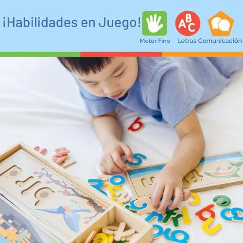 Melissa & Doug ▫️ Brinquedo educativo de madeira para aprender inglês, brinquedo Montessori, brinquedo para soletrar em inglês, presente para meninos e meninas de 3, 4, 5, 6, 7 e 8 anos 5