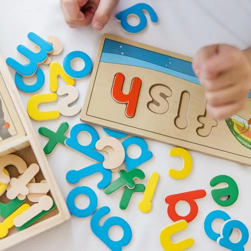 Melissa & Doug ▫️ Brinquedo educativo de madeira para aprender inglês, brinquedo Montessori, brinquedo para soletrar em inglês, presente para meninos e meninas de 3, 4, 5, 6, 7 e 8 anos 6