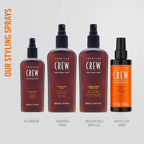 American Crew ▫️ Medium Hold Spray Gel, Gel para o cabelo masculino com fixação média, proporciona controlo e flexibilidade, protetor e hidratante capilar, para todos os tipos de cabelo, 250 ml 6