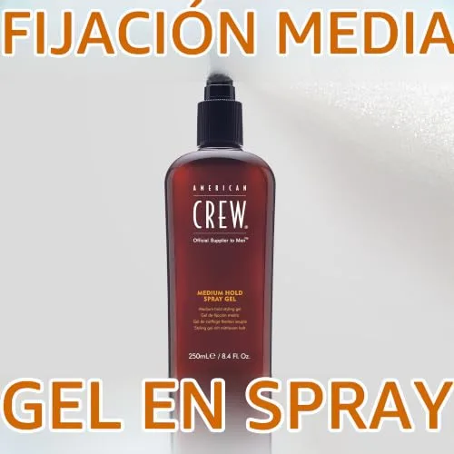 American Crew ▫️ Medium Hold Spray Gel, Gel para o cabelo masculino com fixação média, proporciona controlo e flexibilidade, protetor e hidratante capilar, para todos os tipos de cabelo, 250 ml 7
