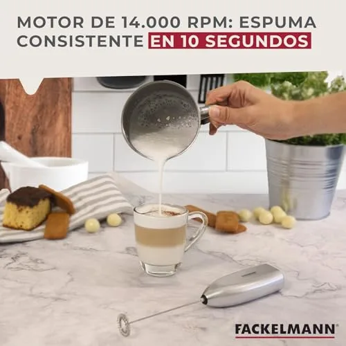 Fackelmann ▫️ Espumador de Leite, Batedor Elétrico de Leite com 13 500 RPM para Cappuccino, Chá Matcha, Mini Batedor, Espumador de Leite, Batedor de Leite Sem Fios, Mini Batedor Portátil, Batedor de Matcha 6