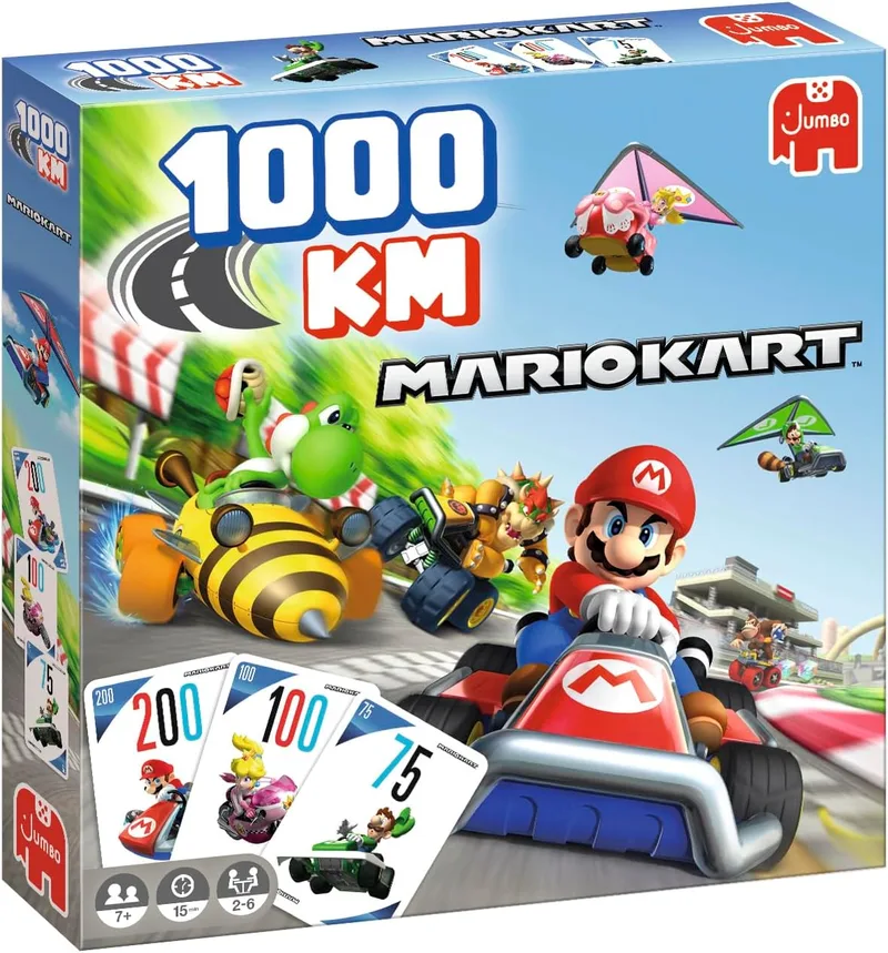 Jumbo ▫️ 1000km Mario Kart, jogo de tabuleiro para crianças a partir dos 7 anos, em espanhol