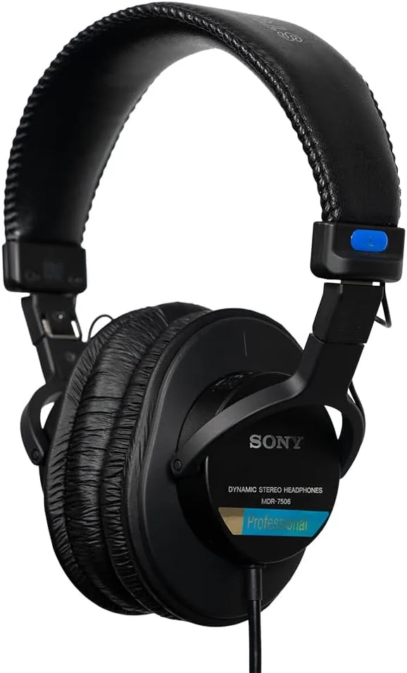 Sony ▫️ MDR-7506 - Auscultadores com arnês fechados (redução de ruído, 3,5 mm), pretos
