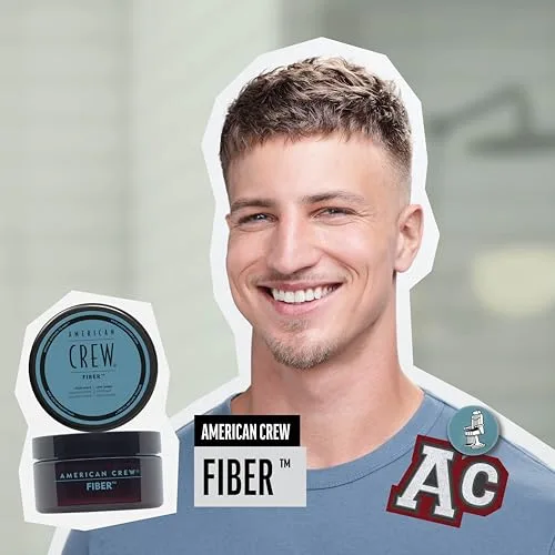 American Crew ▫️ Fiber, Cera para o cabelo masculino, fixação forte e flexível, modela e aumenta o brilho, para cabelo curto, modela e penteia o cabelo, 50 g 3