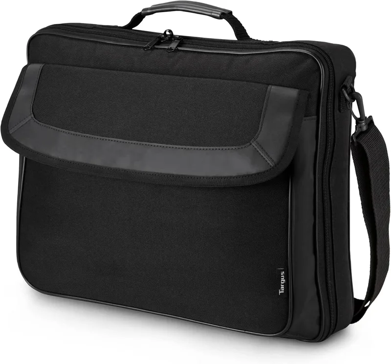 Targus ▫️ Mala Clamshell Classic 15-15,6", mala de negócios com compartimento almofadado, mala para portátil com bolso frontal e traseiro – Preto, TAR300