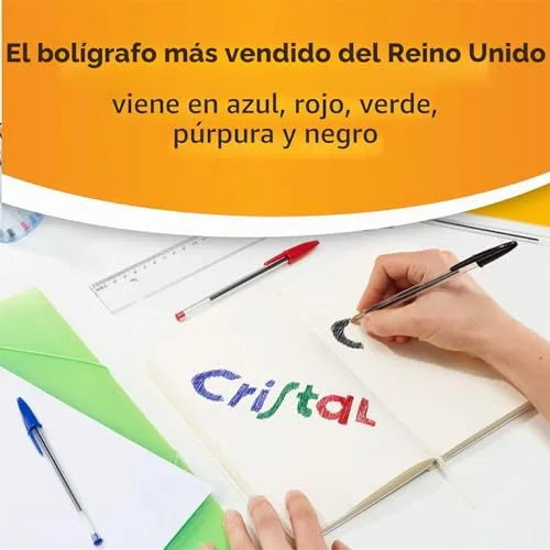 BIC ▫️ Cristal Original 8373631 - Caixa de 50 unidades, canetas esferográficas de ponta média (1,0 mm), cor preta 4