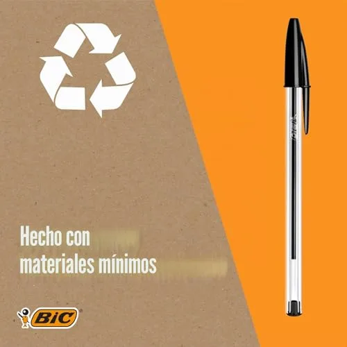BIC ▫️ Cristal Original 8373631 - Caixa de 50 unidades, canetas esferográficas de ponta média (1,0 mm), cor preta 6