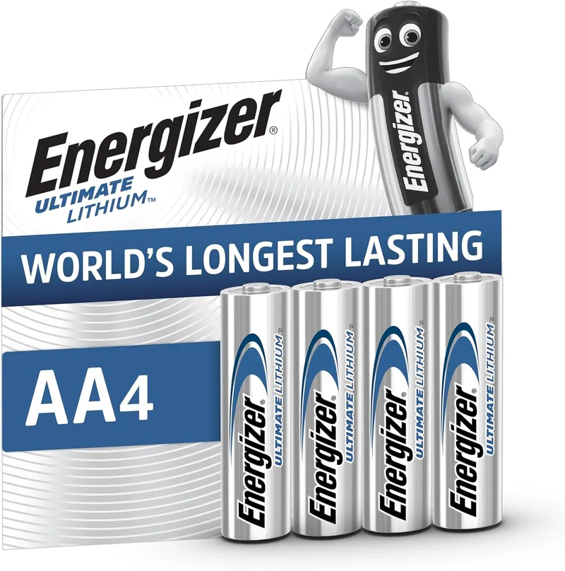 Energizer Max ▫️ Pilhas Energizer Ultimate Lithium AA (Embalagem de 4) - Uma das pilhas AA com maior autonomia do mundo - para dispositivos de elevado consumo - Embalagem 100% reciclável - 25 anos de vida útil