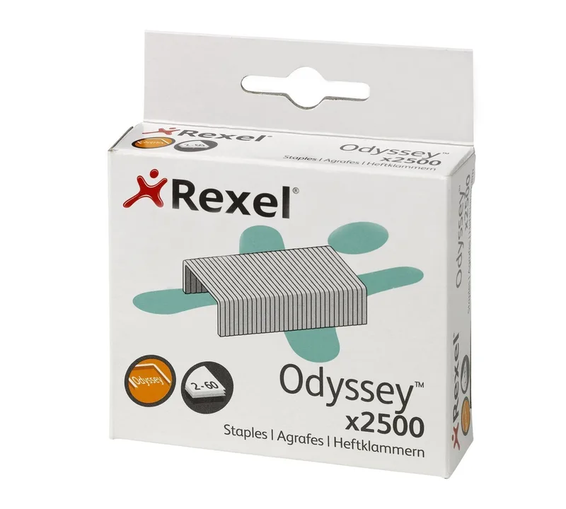 Rexel ▫️ 2100050 - Caixa com 2500 agrafos ODYSSEY galvanizados