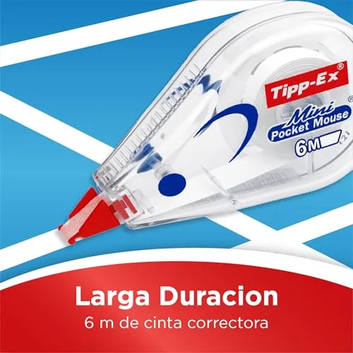 Tipp-Ex ▫️ Mini Pocket Mouse Fita Corretora - 6 m x 5 mm, caixa de 10 unidades, ideal para escritórios, multicolorida 2