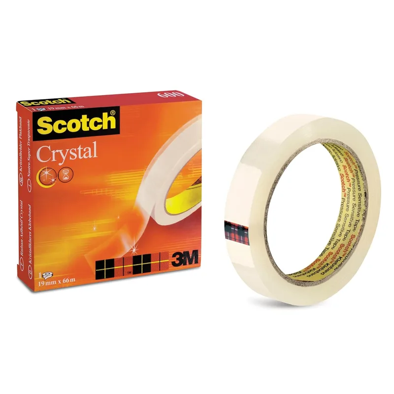 Scotch ▫️ Fita adesiva transparente Crystal, 1 rolo de 19 mm x 33 m