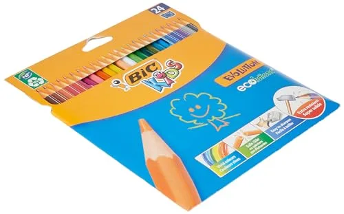 BIC ▫️ Lápis de colorir Kids Evolution ECOlutions - cores variadas, embalagem de 24 unidades 5