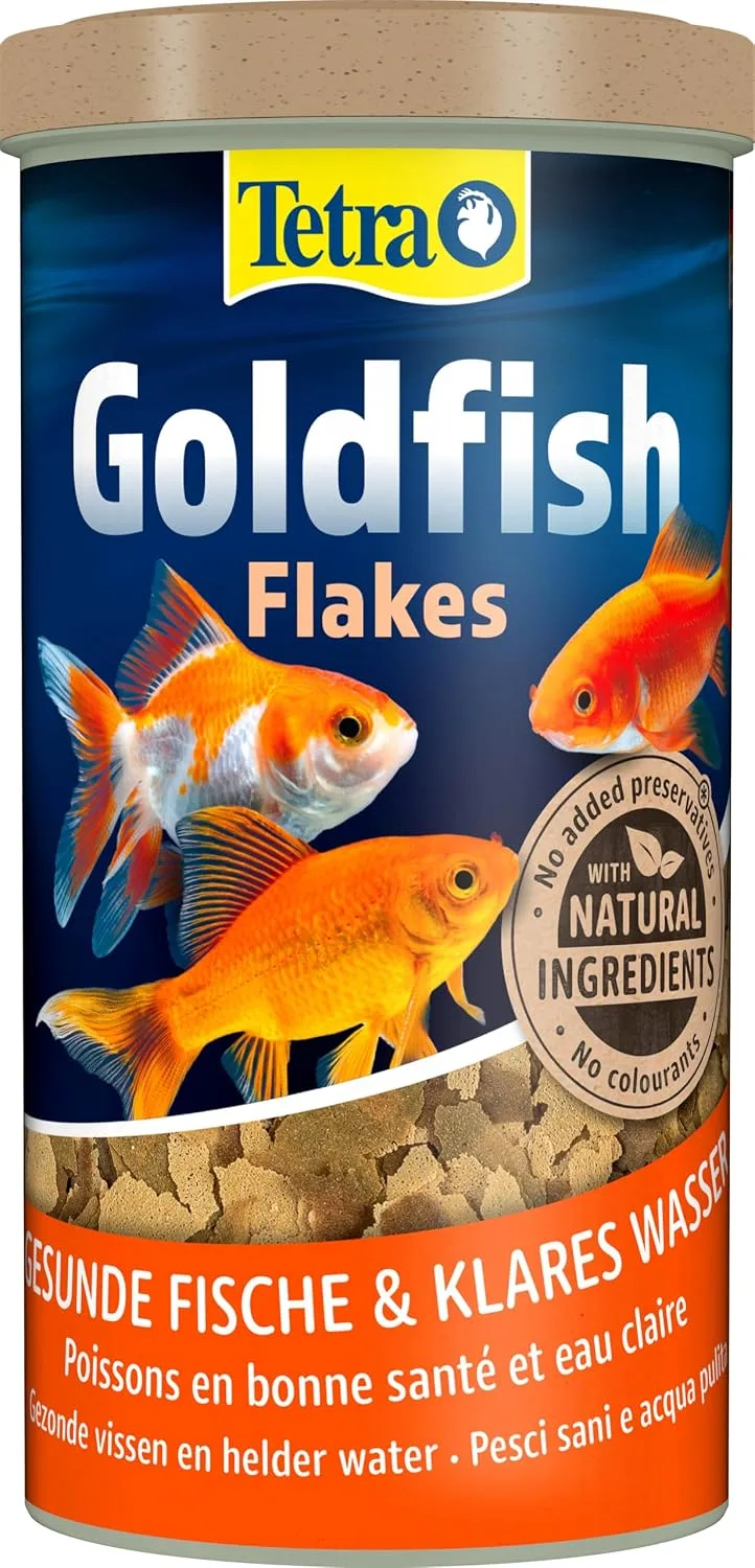 Tetra ▫️ Goldfish Flakes - Ração para peixes dourados/água fria, 1 L