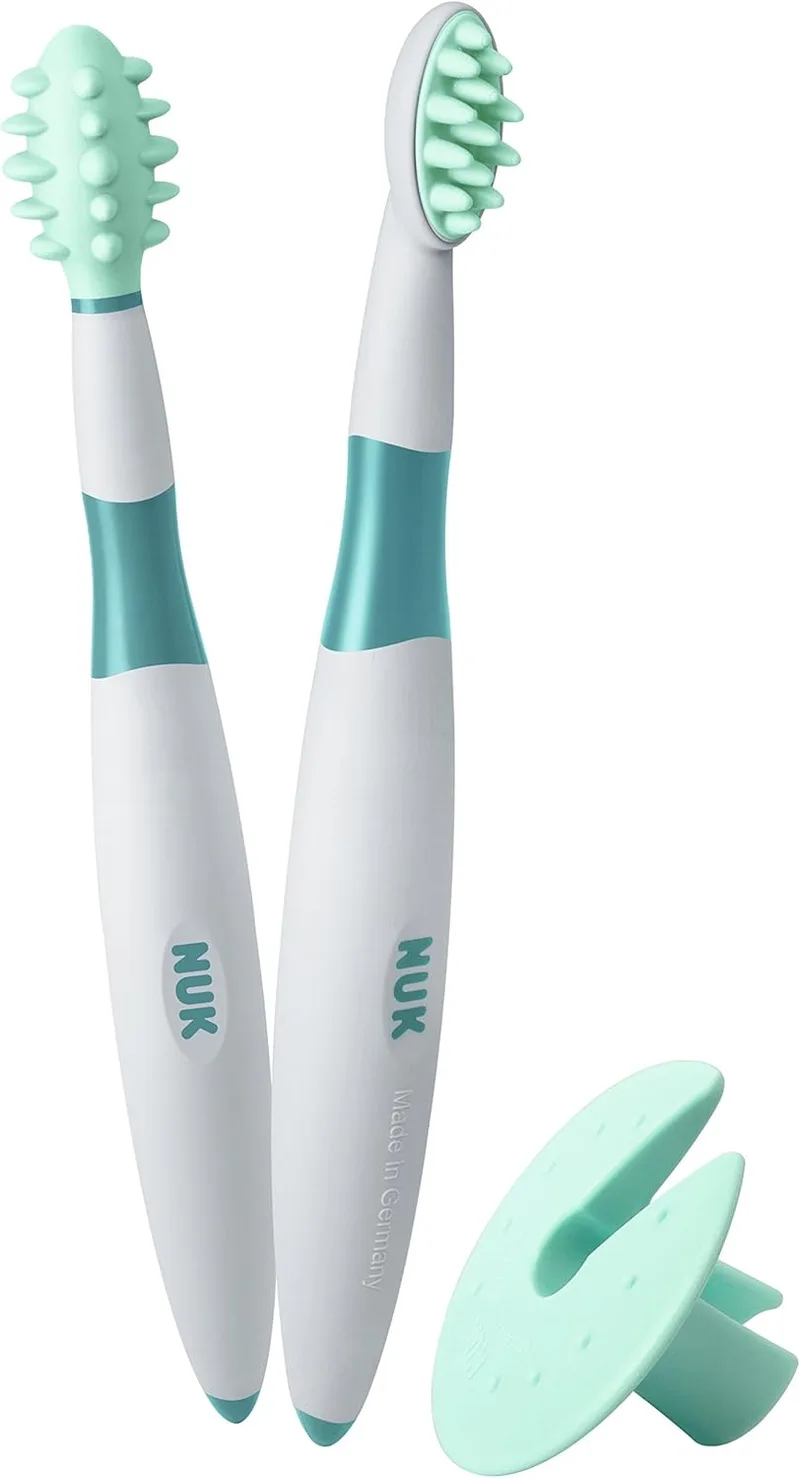 NUK ▫️ 10256205 Conjunto de aprendizagem dentária, 2 peças