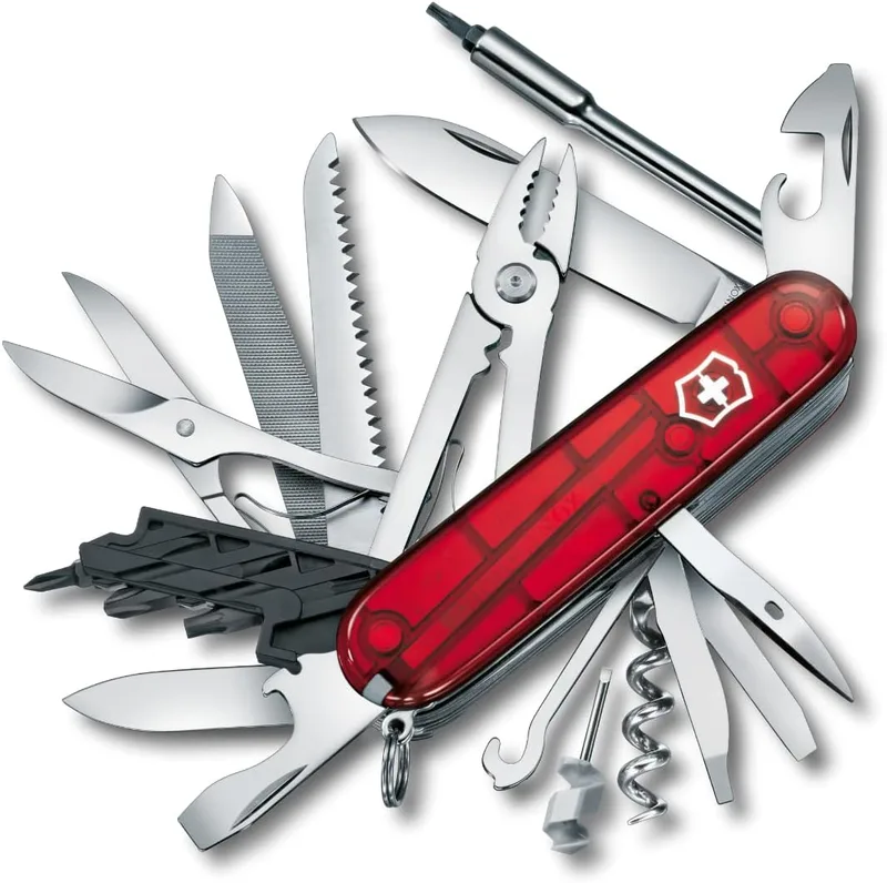 Victorinox ▫️ Cyber Tool L, canivete suíço multifunções com 39 funções, incluindo lima para metal, porta-brocas, esferográfica e alicate, cor vermelha