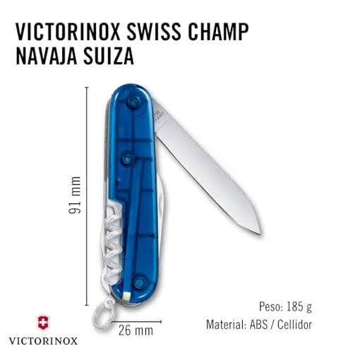 Victorinox ▫️ Swiss Champ, Canivete Suíço Multiusos, Canivete de bolso, Presente, 33 funções, Lâmina grande, Saca-rolhas 3