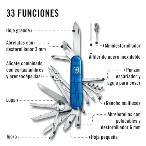 Victorinox ▫️ Swiss Champ, Canivete Suíço Multiusos, Canivete de bolso, Presente, 33 funções, Lâmina grande, Saca-rolhas 4