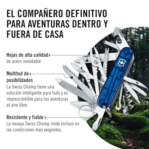 Victorinox ▫️ Swiss Champ, Canivete Suíço Multiusos, Canivete de bolso, Presente, 33 funções, Lâmina grande, Saca-rolhas 6