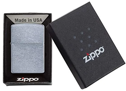 Zippo ▫️ Isqueiro à prova de vento - Street Chrome - Recarregável - Estojo de presente - Metal - Fabricado nos EUA 6