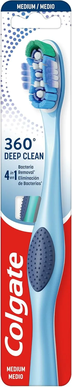 Colgate ▫️ 360 Medium, Tongue and Cheek Cleaner Toothbrush - 1 pc.