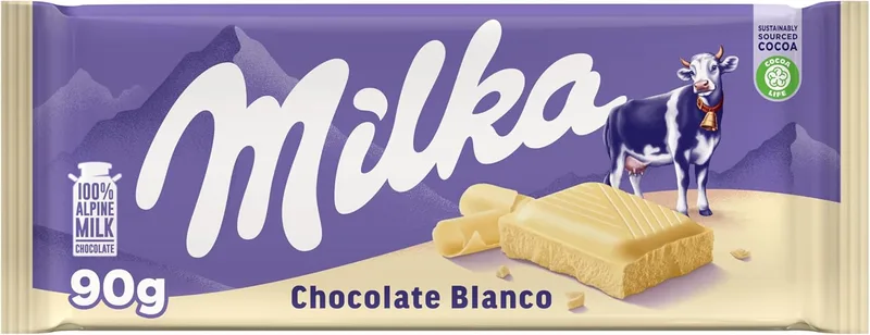 Milka ▫️ Alpine Chocolate Branco em tabletes, 90 g