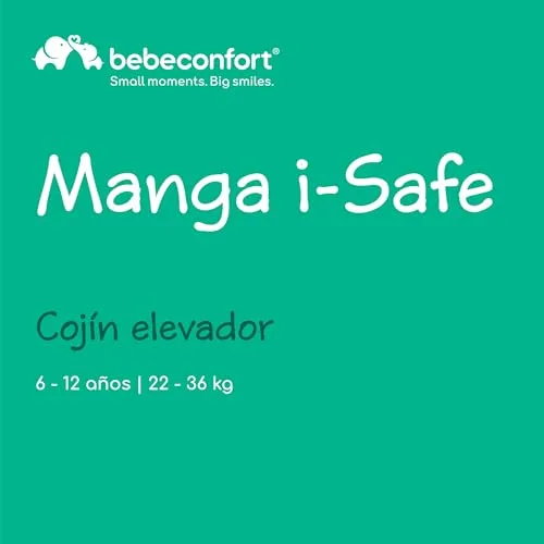 Bebeconfort ▫️ Manga i-Safe Assento Elevatório para Automóvel, 6-12 anos, 125-150 cm, Compacto e Leve (menos de 1 kg), Fácil Instalação com Cinto de Segurança, Estofamento, Tecidos Suaves, Cinza Esfumado 2
