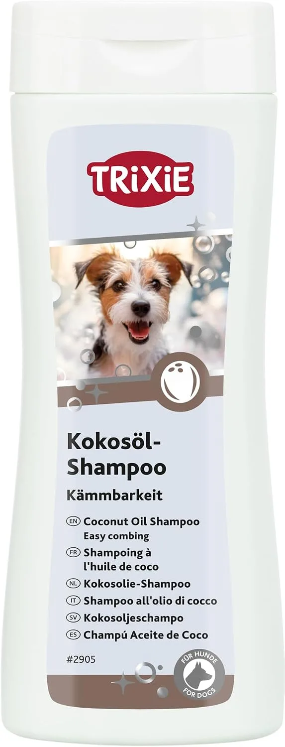 TRIXIE ▫️ Champô com Óleo de Coco, Pêlo Comprido, 250 ml, Cão