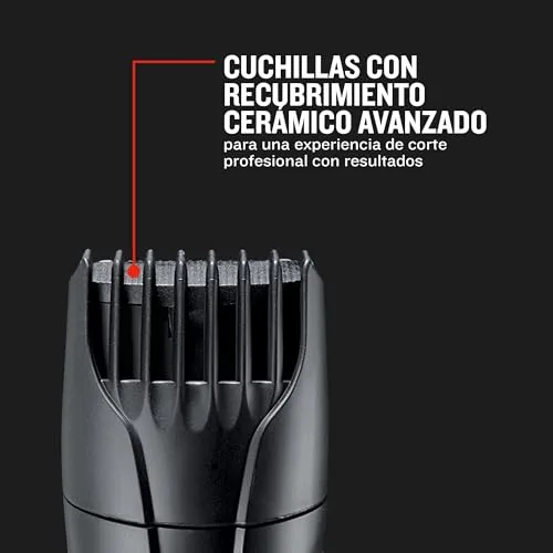 Remington ▫️ Aparador de Barba Ceramic Beard, aparador com fio e sem fio, lâminas de cerâmica, 9 ajustes de comprimento, roda de zoom para ajuste de comprimento, autonomia de 40 minutos, indicador de carga, MB320C 2