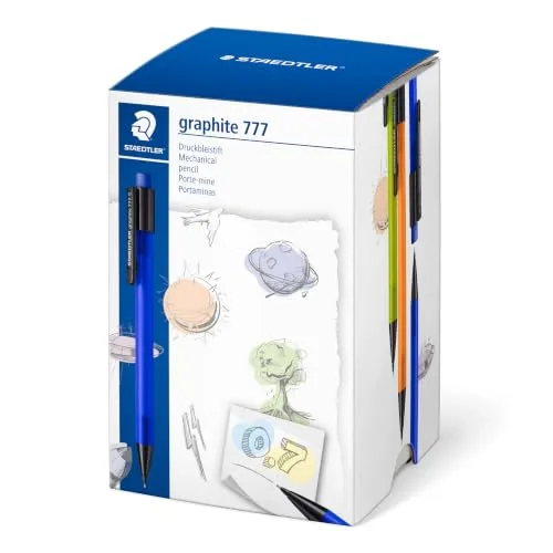 STAEDTLER ▫️ Graphite 777 07KP50 - Portaminas para escrita de 0,7 mm, cores translúcidas variadas. Embalagem com 50 portaminas 2