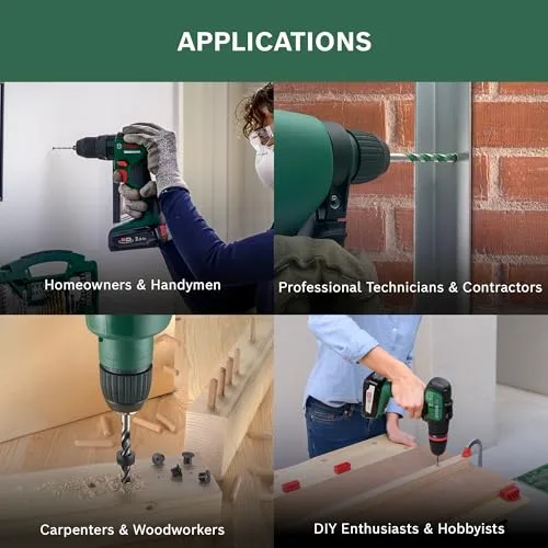 Bosch ▫️ 50 unidades. Conjunto de brocas e pontas de aparafusar X-Line em titânio (para madeira, alvenaria e metal; inclui broca de corte e brocas de fresagem planas, acessórios para berbequim e chave de fendas) 6