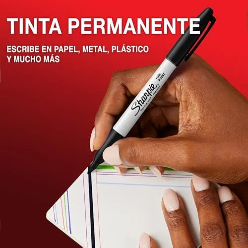 Sharpie ▫️ Marcadores permanentes | ponta fina | cor preta | caixa com 12 marcadores | material escolar ideal 2