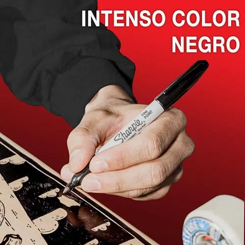 Sharpie ▫️ Marcadores permanentes | ponta fina | cor preta | caixa com 12 marcadores | material escolar ideal 3