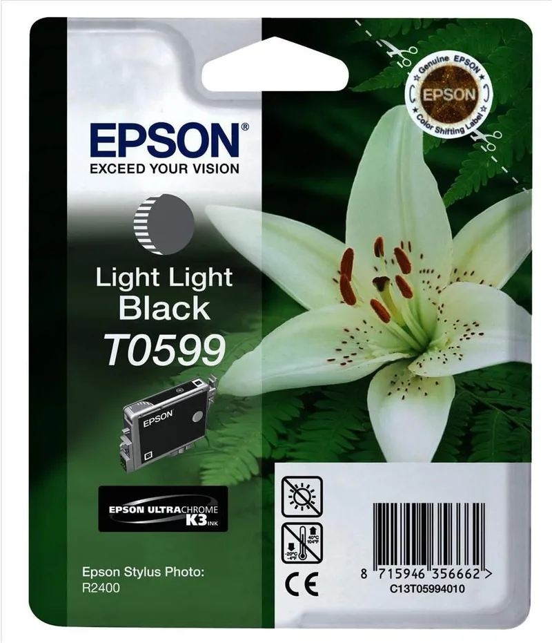 Epson ▫️ C13T05994010 - Cartucho de tinta para Stylus Photo R 2400, 520 páginas/13 ml, Preto