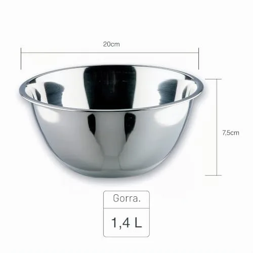 LACOR ▫️ 14019 - Tigela cónica Garinox - Aço inoxidável, 20 cm, Tigela para alimentos 2