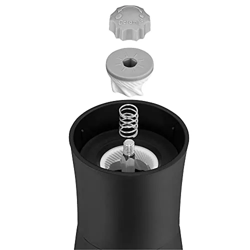 WMF ▫️ Trend - Moedor de especiarias em cerâmica de 14 cm, adequado para a máquina de lavar louça, vidro, tampa preta 6