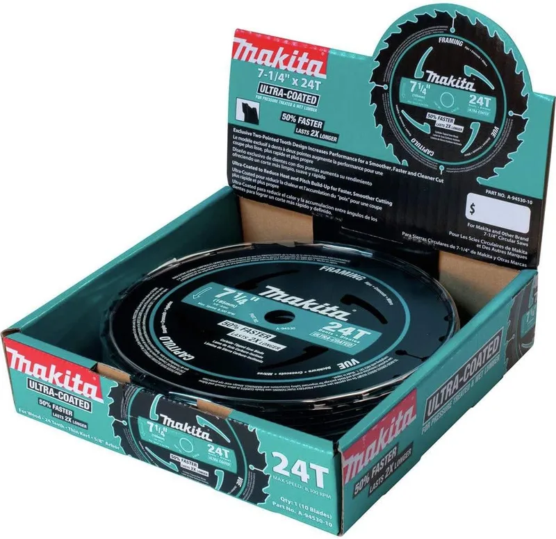 Makita ▫️ a-94530 – 10 7 – lâmina de corte de 1/4" com 24 dentes e revestimento ultra-resistente, embalagem de 10 unidades