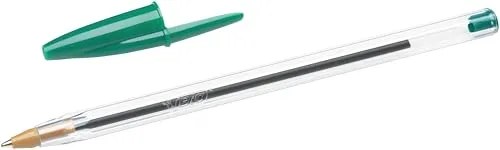 BIC ▫️ 8373629 Cristal Original - Caixa de 50 unidades, canetas esferográficas com ponta média de 1,0 mm, cor verde 3